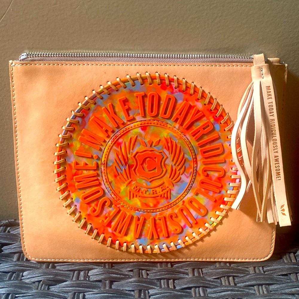 Consuela tan leather clutch bag. Excellent condition, used twice.